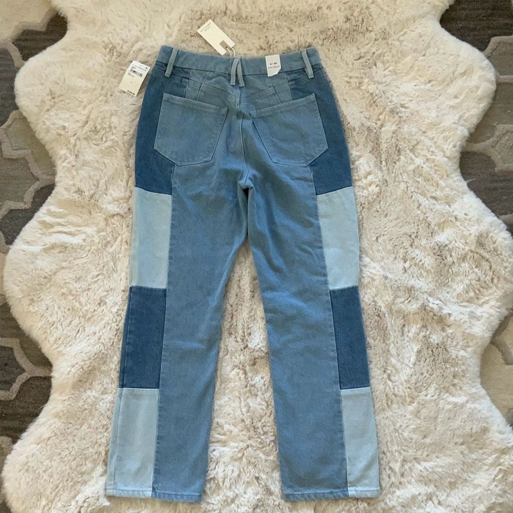 Good American Good Icon Patchwork Ankle Jeans Size 8/29 - Picture 3 of 9